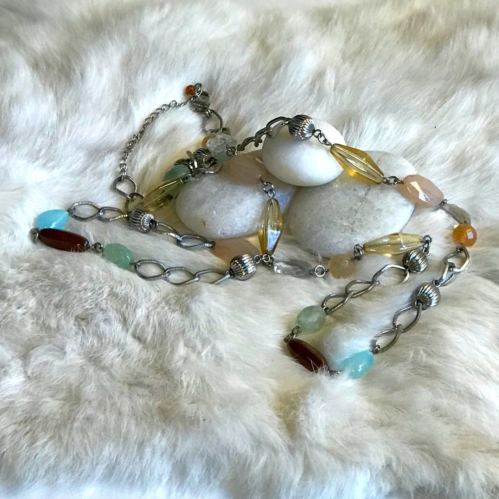 Lia Sophia Long Beaded Necklace Flapper 1920s